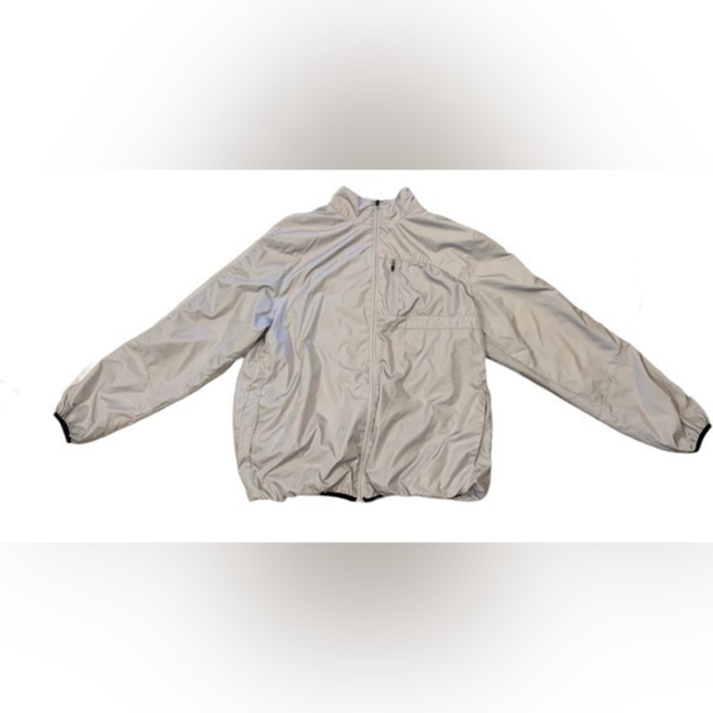 Starter Athletic Windbreaker Jacket Men’s Size M Gray Orange Full Zip